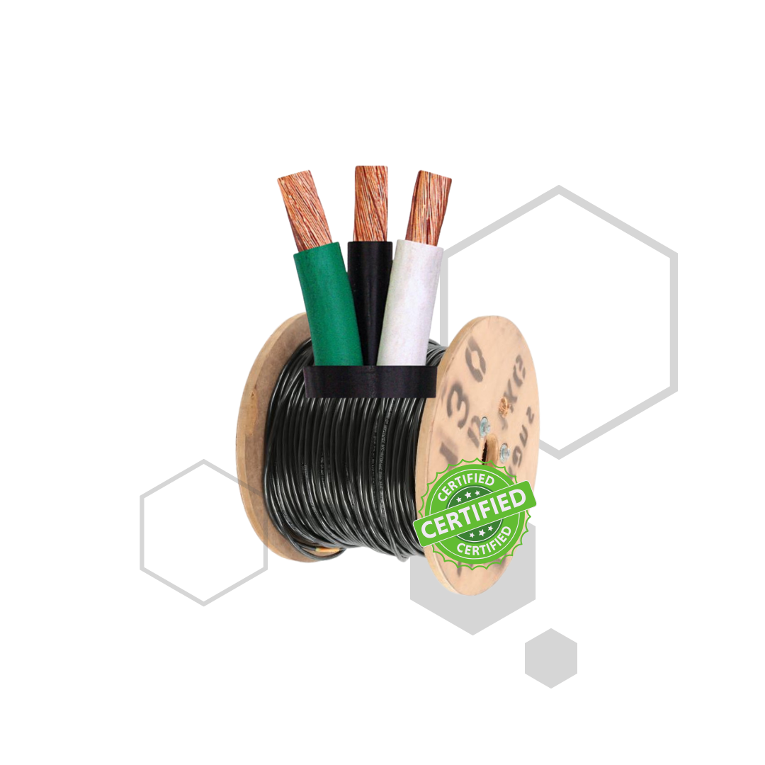CABLE ENCAUCHETADO 3 LINEAS CERTIFICADO AWG 90°C 600V