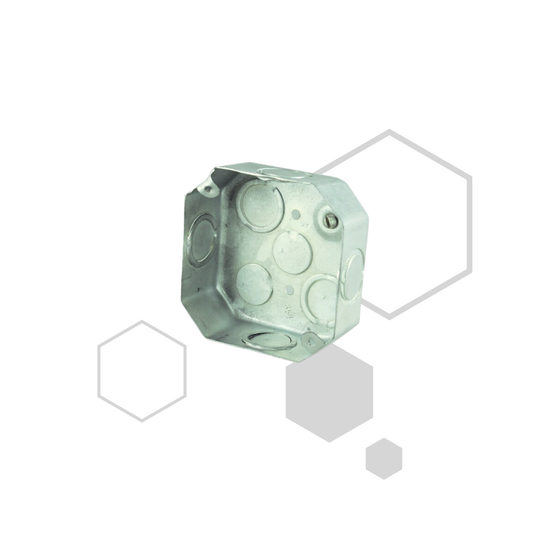 Caja Metálica Galvanizada Octagonal para Roseta