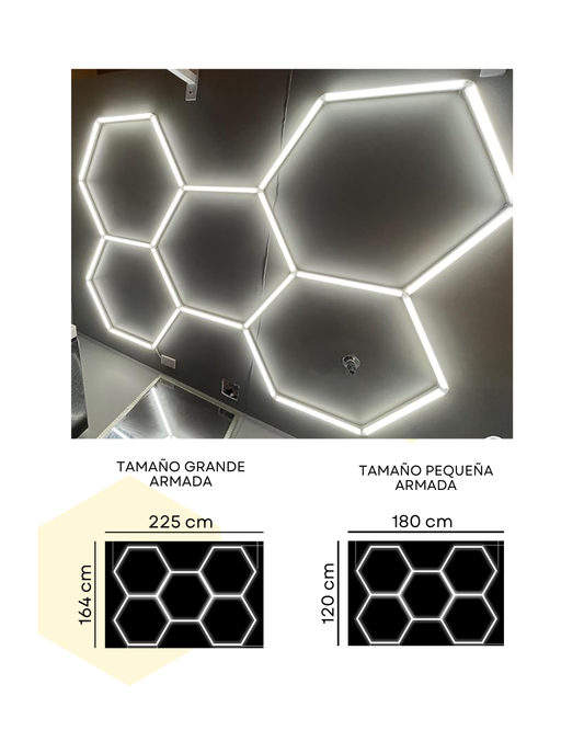 LÁMPARA HEXAGONAL LED MODULAR – 24 PIEZAS