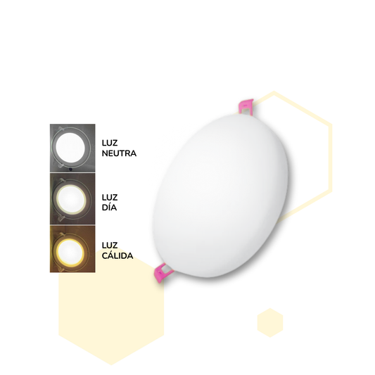 PANEL LED REDONDO INCRUSTAR 24W PASTEL tricolor