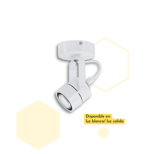 SPOT GU10 DE SOBREPONER BLANCO CON BOMBILLO 5W