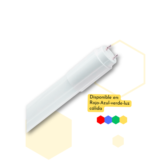TUBO LED 18w T8 DE VIDRiO colores